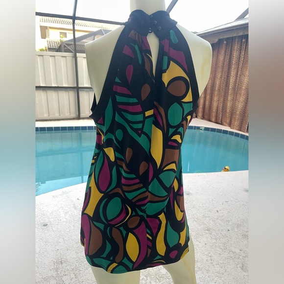 Psychedelics Jonathan Martin Black and Multicolor Scarf tunic size S NWT - Picture 10 of 15